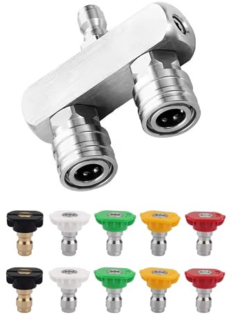 Boquilla Giratoria Turbo, Boquilla De Pulverización De Cabeza Turbo Giratoria De 360° Para Limpiador De Pistola De Alta Presión, 4000 Psi, Conexión Rápida De 1/4 Pulgadas (Turbo Dual:)