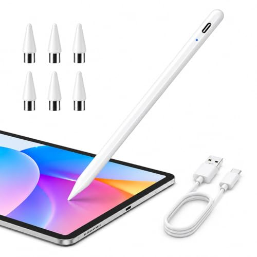 Lápiz Estilográfico para Tableta,Bolígrafo para Tableta con 6 Puntas de Reemplazo,Stylus Pen Universal Compatible con Sam-Sung/Phone,Rechazo de Palma-Stylus Pencil,Sensibilidad a la Inclinación