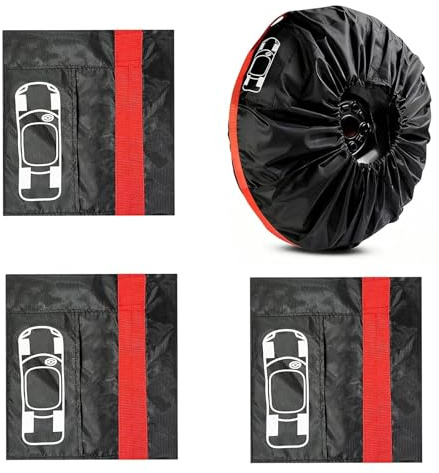 ZIJANG Sacs à Pneus 4 Pièces, Housse Pneu Voiture de 19 à 23 Pouces, Couvre-Pneus 80 cm de Diamètre, Housse Roue de Taille L, avec Poignée, Adapté pour Protéger Les Jantes de Voiture