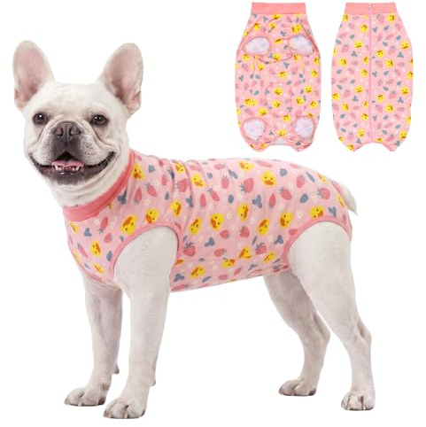 FEimaX Traje de Recuperación para Perros Hembras Machos, Body Postoperatorio Perro Chaleco de Recuperación Después de la Cirugía Protector de Heridas Abdominales para Perros Medianos y Grandes