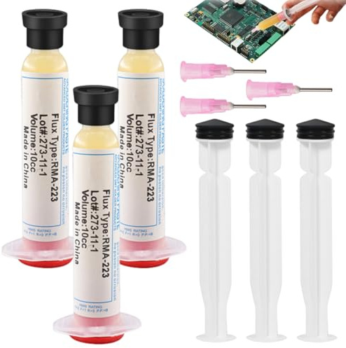 VRYNDH Flussante Saldatura No Clean - Flussante Gel per Elettronica, Treccia Dissaldante Inclusa, Saldatura Stagno Professionale