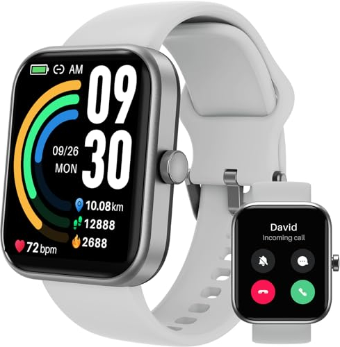 TOZO S3 Smartwatch Damen Herren 1,78 HD Fitnessuhr mit Telefonfunktion,Fitness Tracker Uhr mit Pulsmesser Schlaftracker Schrittzähler 100 Sportmodi,IP68 Wasserdicht Sportuhr für Android iOS, Silber