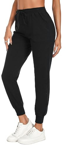 Irdcomps Pantalon Chandal Mujer Invierno Pantalones Deportivos Algodón Casuales con Bolsillos Elásticos Largo Gimnasio Deportes Correr Jogging S-XXL（02-Negro，XL）