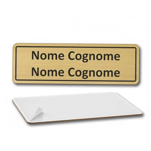 Targhetta Posta Personalizzata in Ottone (Ottone Satinato 1mm, Misura 100x30mm)