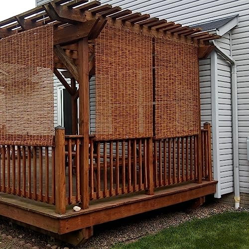 Veranda Mörkläggningsrullgardiner Roman Solskydd Rullgardiner Bambugardiner Bambu Rullgardiner För Veranda/trädgård/solrum Sekretess Sekretessskärm Värme- Och Solskydd (Size : 34x72in (WxH))