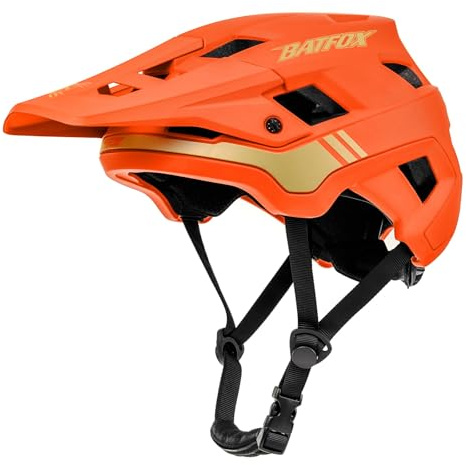 BATFOX Bike Helmet,Mountain Bike Helmet Helmets for Men Women Adults Youth (Orange, XL(61-63CM))