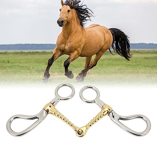 Topyond 125-mm-Edelstahl-Pferdemaulgebiss Mit Kupfergelenk, Reittrainingsausrüstung Zum Reiten, Pferdezaumzeug Und Westerngebiss, Trensengebiss Zum Reiten