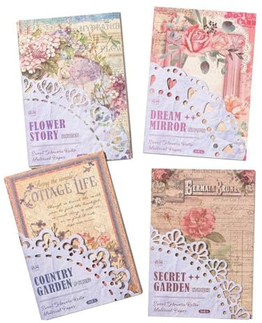 CinematicBake 144 Stück Vintage-Scrapbook-Papier, Scrapbooking-Papier für Scrapbooking, Junk-Journal-Zubehör, Ephemera-Pack, Journaling-Hintergrund