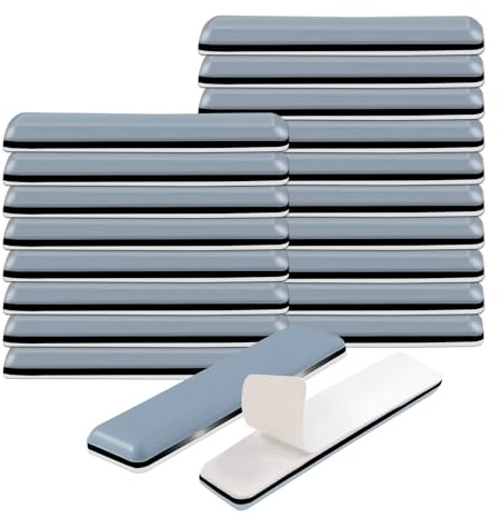 20 almohadillas deslizantes PTFE adhesivas para muebles de protección de suelo gris (70 x 19 mm)