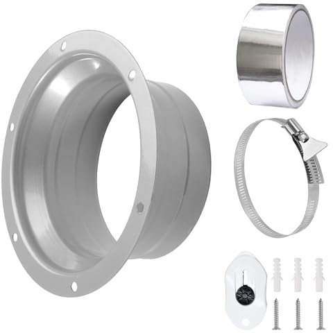 URHRHU Bride de Rraccordement en métal Ø100 mm Bride de Rraccordement Bride en Métal Bride de Connecteur de Conduit Connecteur Adaptateur de Conduit d'échappement pour Tuyau de Ventilation Flexible