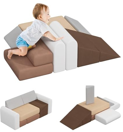 BanaSuper Blocchi di Schiuma per Arrampicata per Bambini, Attrezzatura da Gioco Morbida, Divanetto per Bambini, Divano in Schiuma per Bambini Piccoli, Blocchi di Schiuma per Arrampicarsi