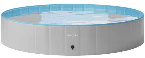 tectake® Piscine pour Chien Piscines a Balle Piscine autoportée Pliable Ø160cm Jeu Exterieur & intérieur pour Chien & Chat Jouet pour Chiens Jeux d'eau Jardin Salon