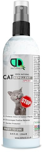 DD Teck 100% Natural Cat Repellent Spray – Natural & Non-Toxic for Cats and Animals,Safe & Effective Solution for Keeping Cats Away, Eco-Friendly Formula for Indoor & Outdoor Use (250ml Spray)