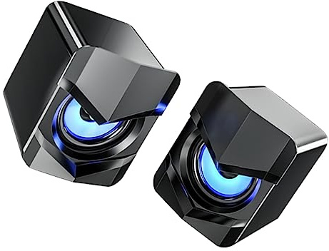 NUOBESTY 2 Piezas Altavoces USB Compactos de Escritorio para Ordenador Sonido Estéreo Multimedia Compatible con Laptop y Pc Diseño Mejorado Color Negro