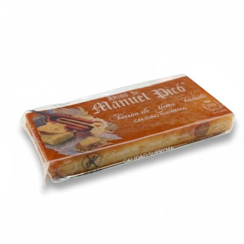 Hijos de Manuel Picó - Nougat à la Jaune d’Œuf Grillé Artisanal – Qualité Suprême – Sans Colorants – Amande Marcona et Jaune d’Œuf Flambé – Élaboré à Jijona – Nougat Traditionnel Gourmand (300 g)