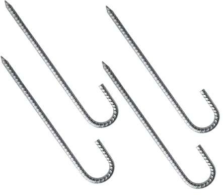 HEMOTON 4 pièces Piquets Robustes Lot de Ancres Au Sol U pour Tentes Trampolines et Jardin Résistants Aux Intempéries et Faciles à Installer
