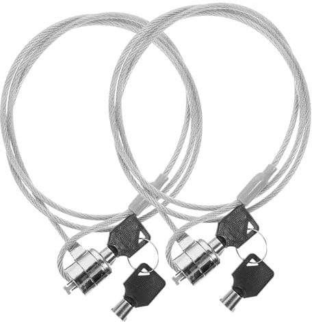 NOLITOY 2sätze Kabelbinderschloss mit Schlüssel Langes Sicherheitskabel Kompatibel mit Laptop Monitor Tablet Notebook Schnittfeste Hardware Flexibles Design für Außenbereich