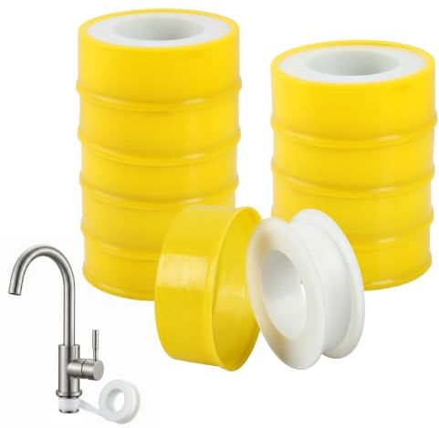 Zlokdraxy 10 rollos cinta teflón, 15mm x 15m, -60°C a +240°C, PTFE | PTFE alta densidad, resistente -60°C a +240°C, anticorrosión, sellado hermético, para fontanería y gas