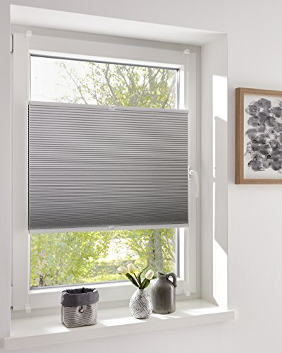 DécoProfi Wabenplissee ohne Bohren verdunkelnd Weiss 75cm x 220cm I Verspannte Plissees nach Maß mit Klemmträger/Klemmfix I Blickdichte Innenrahmen-Plissees zum Klemmen