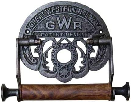 ACL toalettrullehållare väggmonterad – Great Western Railway GWR toalettpappershållare för badrum – gjutjärn nyhet toalettrullehållare med medföljande hårdvara