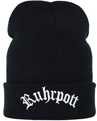 Stickad mössa: Ruhrpott gåvor män mössa varm vinter/ullmössa/mössa/sjömansmössa/rullmössa arbetsmössa lång beanie unisex män/kvinnor/tonåringar streetware Ruhrgeland Bochum fanartiklar kol