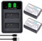 PowerTrust 2Pcs LP-E10 Akku mit Ladegerät für Canon EOS 4000D 3000D 2000D 1500D 1300D 1200D 1100D, Rebel T7 T3 T5 T6, Kiss X50 X70 X80 X90 Kamera