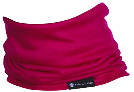 Hilltop Halstuch 100% Wolle (Merinowolle, mulesingfrei) - Multifunktionstuch, Schlauchtuch, Bandana für Damen und Herren, Farbe/Design:Fuchsia