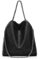 Borsa a mano da donna, a tracolla in ecopelle, a catena, moda, grande (nero)