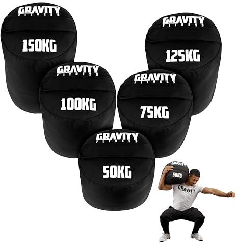 Gravity Fitness Robuste Sandsäcke Gewichtstraining für Strongman, Functional Fitness, CrossFit und Fitness-Wettbewerbe – Sandsäcke für Heim- und Fitnessstudio-Training, erhältlich in 50 kg, 75 kg, 100