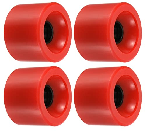 PATIKIL 70mm 78A Long Board Ruota Morbide, 4pz Cruiser Ruote Street Ruote per Skateboard Skateboard Ruota Sostituzione PU, Rosso