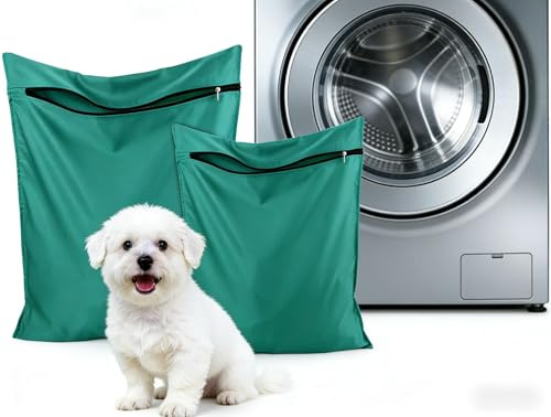 eROOSY 2x Borsa per la Lavanderia per Animali domestici, Pet Lavanderia, Sacco Porta Biancheria per Animali Domestici con Cerniera impedisce Bloccare la Lavatrice, Ideale per Cani, Gatti