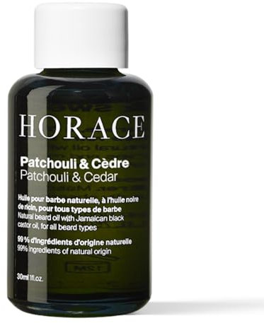 HORACE Patchouli & Cedar Beard Oil for Men - Conditioner with Argan Oil - Gentle Beard Care for All Skin Types - Woody, Aromatic Scent, 30 ml