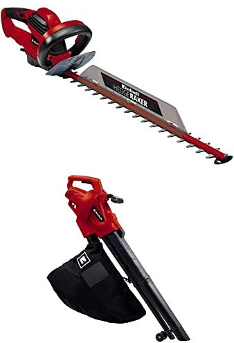 Einhell Ge-Eh 6560 Tagliasiepi Elettrico 220-240 V, 650 W, Rosso & Aspiratore Elettrico GC-EL 3024 E, Nero Rosso