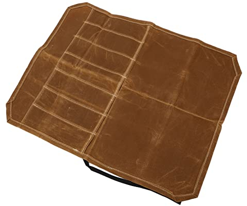 Tnfeeon Cajas del Cuchillo del Cocinero, Bolso Práctico Plegable Ligero del Cuchillo de la Lona de la Cera para la Cocina (Caqui)