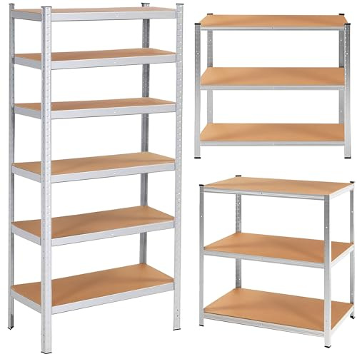 SPRINGOS Metallregal Garagenregal Kellerregal 110 x 225 x 50 cm 6 Ablagen