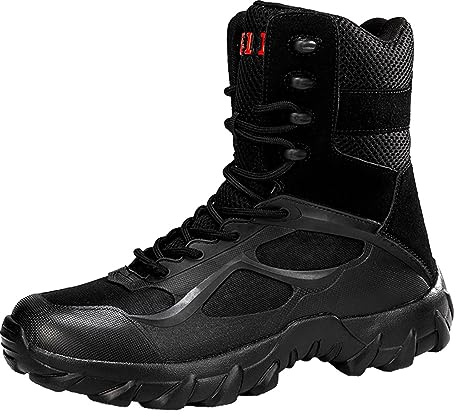 Meidiastra Uomo Stivali Tattici Militari Stivali da Combattimento Uomo dell'esercito con Chiusura a Cerniera Resistente Scarpe da Trekking all'aperto Antiscivolo Scarpe da Escursionismo, 39 EU