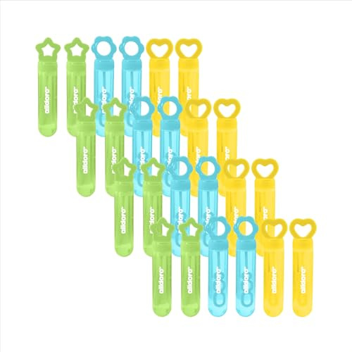 alldoro 63096 Mini Bulles de Savon - 24 Petits bâtons de Bulles de Savon Contenant chacun 28 ML d'eau savonneuse - 3 Ans, 13 cm, Multicolore