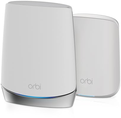 NETGEAR Orbi Whole Home Tri-Band Mesh WiFi 6 System (RBK652S) – Router + 1 Satellite Extender - Security Features - Coverage up to 3,500 sq. ft., 40 Devices - AX3000 (up to 3Gbps)
