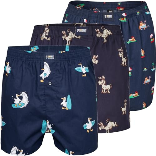 Happy Shorts X - Calzoncillos tipo bóxer para hombre con suspensión, Diseño 18, L