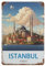 Vintage-Reiseplakat Istanbul Türkiye，Blechschild Wanddekoration Metallposter Retro Plakette Warnschild Handwerk für Büro Cafe Club Bar(20 x 30 cm)8 x 12 Zoll-C64