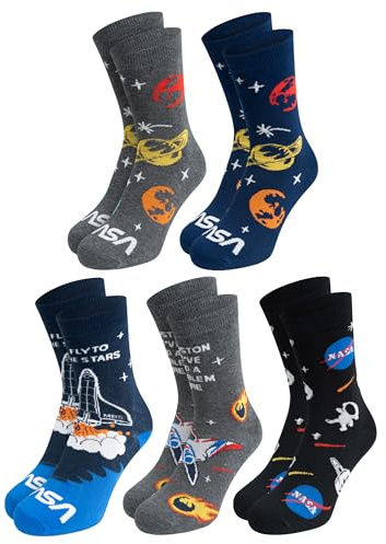 United Labels 5 Paar NASA Socken für Herren, bunt, 40-45, Herrensocken, Männer Strümpfe