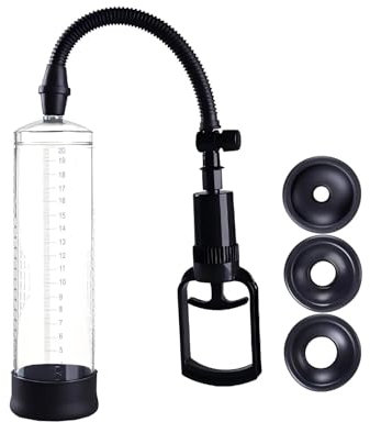 Pompes à Pénis - Agrandisseur de Pénis Manuel avec Manomètre Sex Toys Pompe à Pénis avec Cadran et 3 Anneaux de Pénis Pompe a Pénis pour Homme Exercices pour La Fonction Érectile (A,B)