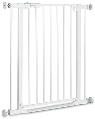 Hauck Barrera Seguridad Niños Escalera Clear Step Autoclose 2 - Puerta para Niños sin Taladrar - Cierre Automático - Umbral Ultraplano - Aptas como Vallas para Perros 75-80 cm - Blanco