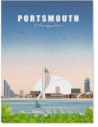 Jigsaw Puzzle 1000 Pieces，England Portsmouth，Wood Adult Toys Decompression Game（75x50cm）-BL21