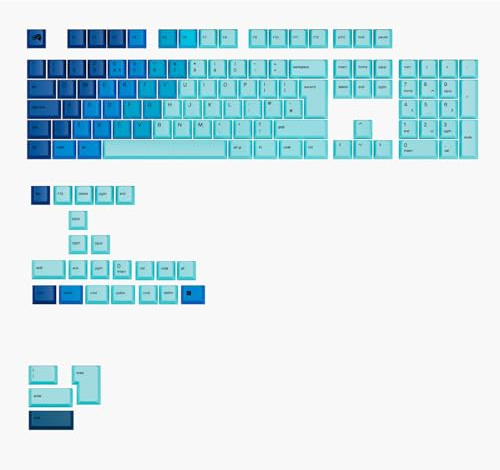 GLORIOUS Gaming 115x GPBT Keycaps - Cherry Profile, Super Durable PBT Plastic, Eye Catching Aesthetics, Superior Sound, Original Typeface, Ocean, UK English Layout