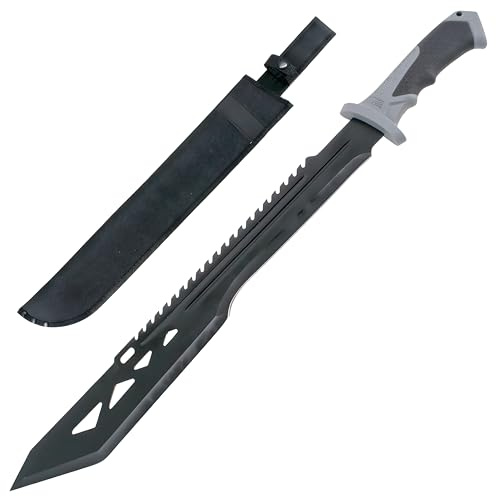 KS-11 Survival Machete lang mit Einer 48 cm langlebigen und scharfen Klinge - ergonomischem Kunststoffgriff incl Holster Highlight unter den Outdoor Macheten Machete echt Scharf