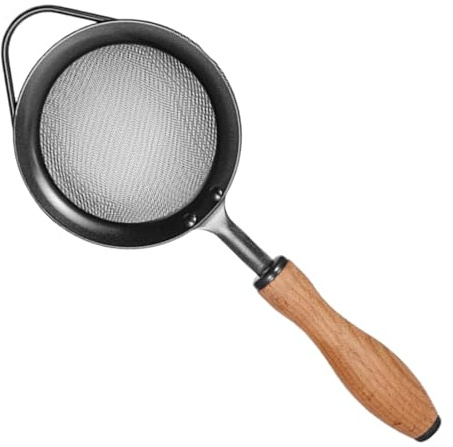 Gupcaqosjw Colador de Malla Fina,Colador de Acero Inoxidable con Malla Fina - Utensilio de Cocina para Tamizar, Colar y Enjuagar Pasta, Arroz, Harina en la Preparación de Comidas, Cocina y Horneado