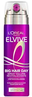 L'Oréal Paris Elvive Spray Rivitalizzante, Per Capelli Fini e Sottili, Effetto Volume Istantaneo, Con Peptidi di Collagene, Erogatore Multi-Getto, Big Hair Day, 200 ml