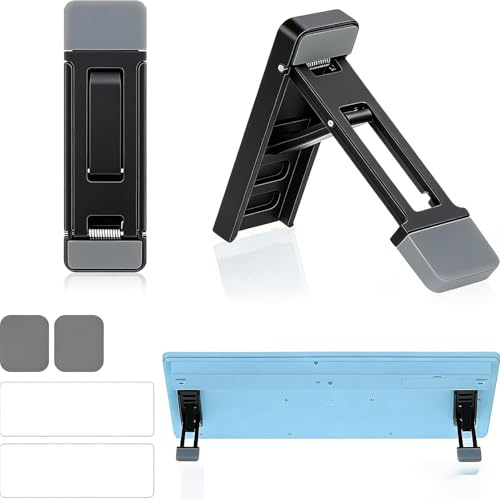 ZIOYANE 2 pezzi di supporto portatile per tastiera, supporto pieghevole in lega di zinco regolabile su 3 livelli per tastiera di computer Mini supporto da scrivania per laptop per una digitazione erg