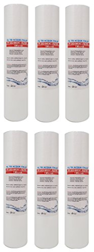 Filtros de agua Italia - Cartucho de filtro de agua de polipropileno de sedimentos de 10 pulgadas - 1 para ósmosis inversa - Depurador de agua - Juego de 6 unidades